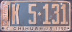 Nummernschilder / Kfz-Kennzeichen Mexiko 1952 1950er Chihuahua