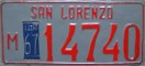 Nummernschilder / Kfz-Kennzeichen Paraguay 1957 1950er San Lorenzo