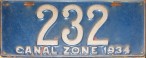 Nummernschilder / Kfz-Kennzeichen Panama 1934 1930er Canal Zone