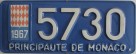 Nummernschilder / Kfz-Kennzeichen Monaco 1965 1960er
