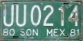 Nummernschilder / Kfz-Kennzeichen Mexiko 1980 1980er Sonora