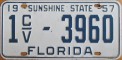 Nummernschilder / Kfz-Kennzeichen USA 1957 1950er Florida FL