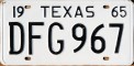 Nummernschilder / Kfz-Kennzeichen USA 1965 1960er Texas TX