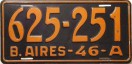 Nummernschilder / Kfz-Kennzeichen Argentinien 1946 1940er Buenos Aires, (P)