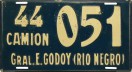 Nummernschilder / Kfz-Kennzeichen Argentinien 1944 1940er Rio Negro