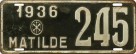 Nummernschilder / Kfz-Kennzeichen Argentinien 1936 1930er Santa Fe