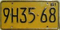 Nummernschilder / Kfz-Kennzeichen Kuba 1961 1960er