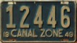 Nummernschilder / Kfz-Kennzeichen Panama 1949 1940er Canal Zone