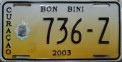 Nummernschilder / Kfz-Kennzeichen Niederländische Antillen 2003 2000er Curacao Bon Bini
