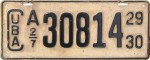 Nummernschilder / Kfz-Kennzeichen Kuba 1929 1920er
