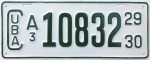 Nummernschilder / Kfz-Kennzeichen Kuba 1929 1920er