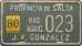 Nummernschilder / Kfz-Kennzeichen Argentinien 1980 1980er De Salta
