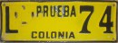 Nummernschilder / Kfz-Kennzeichen Uruguay 1940 1940er Colonia