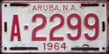 Nummernschilder / Kfz-Kennzeichen Aruba 1964 1960er Aruba
