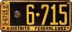 Nummernschilder / Kfz-Kennzeichen Mexiko 1952 1950er Distrito Federal