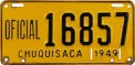 Nummernschilder / Kfz-Kennzeichen Bolivien 1949 1940er gov