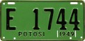 Nummernschilder / Kfz-Kennzeichen Bolivien 1949 1940er