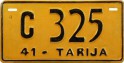 Nummernschilder / Kfz-Kennzeichen Bolivien 1941 1940er
