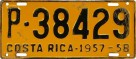 Nummernschilder / Kfz-Kennzeichen Costa Rica 1957 1950er