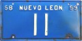 Nummernschilder / Kfz-Kennzeichen Mexiko 1958 1950er Nuevo Leon