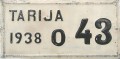 Nummernschilder / Kfz-Kennzeichen Bolivien 1938 1930er Gov