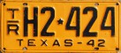 Nummernschilder / Kfz-Kennzeichen USA 1942 1940er Texas TX
