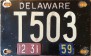 Nummernschilder / Kfz-Kennzeichen USA 1947 1940er Delaware DE