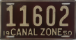 Nummernschilder / Kfz-Kennzeichen Panama 1950 1950er Canal Zone
