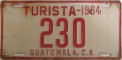 Nummernschilder / Kfz-Kennzeichen Guatemala 1964 1960er