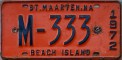Nummernschilder / Kfz-Kennzeichen Niederländische Antillen 1972 1970er St. Maarten