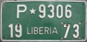 Nummernschilder / Kfz-Kennzeichen Liberia, Republik 1973 1970er