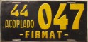 Nummernschilder / Kfz-Kennzeichen Argentinien 1944 1940er Santa Fe , Firmat