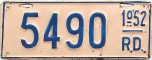 Nummernschilder / Kfz-Kennzeichen Dominikanische Republik 1952 1950er