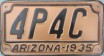 Nummernschilder / Kfz-Kennzeichen USA 1935 1930er Arizona AZ