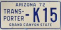 Nummernschilder / Kfz-Kennzeichen USA 1972 1970er Arizona AZ