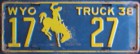 Nummernschilder / Kfz-Kennzeichen USA 1938 1930er Wyoming WY