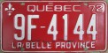 Nummernschilder / Kfz-Kennzeichen Kanada 1972 1970er Quebec