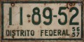Nummernschilder / Kfz-Kennzeichen Mexiko 1956 1950er Distrito Federal