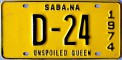 Nummernschilder / Kfz-Kennzeichen Niederländische Antillen 1974 1970er Saba