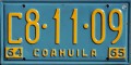 Nummernschilder / Kfz-Kennzeichen Mexiko 1964 1960er Coahuila Taxi/Bus