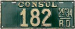 Nummernschilder / Kfz-Kennzeichen Dominikanische Republik 1934 1930er CC
