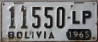 Nummernschilder / Kfz-Kennzeichen Bolivien 1960 1960er