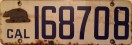 Nummernschilder / Kfz-Kennzeichen USA 1916 1910er California CA