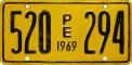 Nummernschilder / Kfz-Kennzeichen Peru 1969 1960er