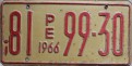Nummernschilder / Kfz-Kennzeichen Peru 1966 1960er non pass