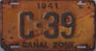Nummernschilder / Kfz-Kennzeichen Panama 1941 1940er Canal Zone