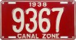 Nummernschilder / Kfz-Kennzeichen Panama 1938 1930er Canal Zone