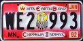 Nummernschilder / Kfz-Kennzeichen USA 1990 1990er Minesota MN tribe