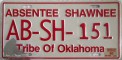 Nummernschilder / Kfz-Kennzeichen USA 1998 1990er Oklahoma OK tribe