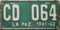 Nummernschilder / Kfz-Kennzeichen Bolivien 1961 1960er CD